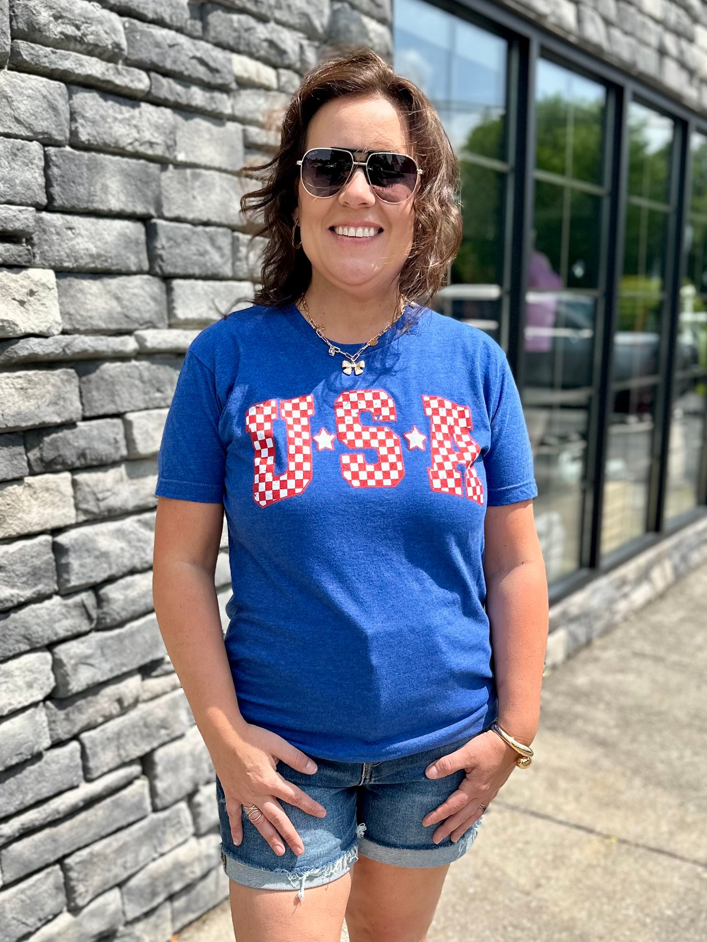 USA Checkered American Graphic Tee