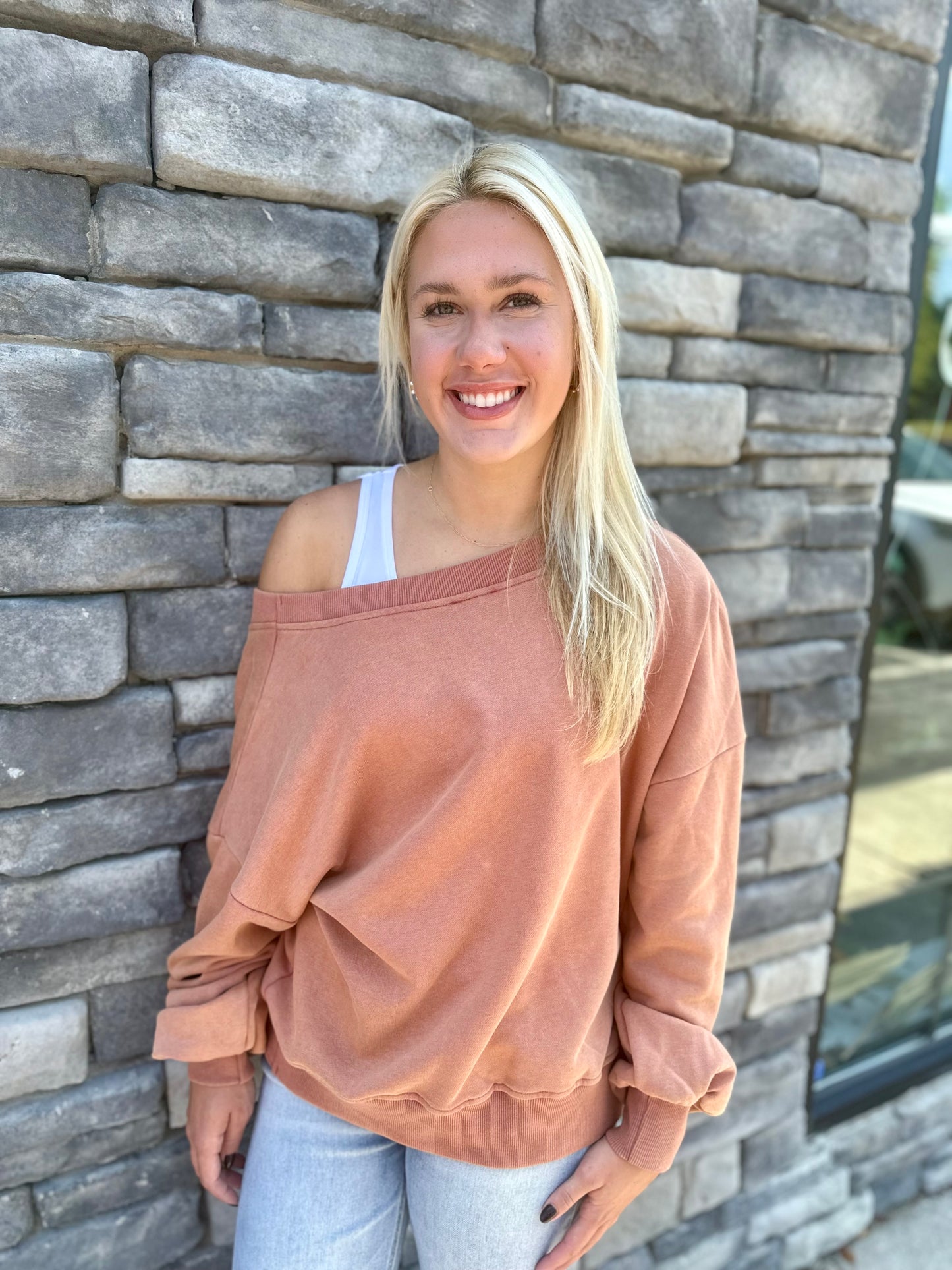 Oversized V-Cut Sweatshirt