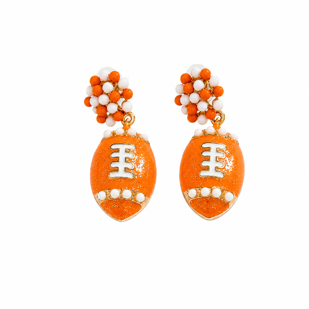 Enamel Football Earrings