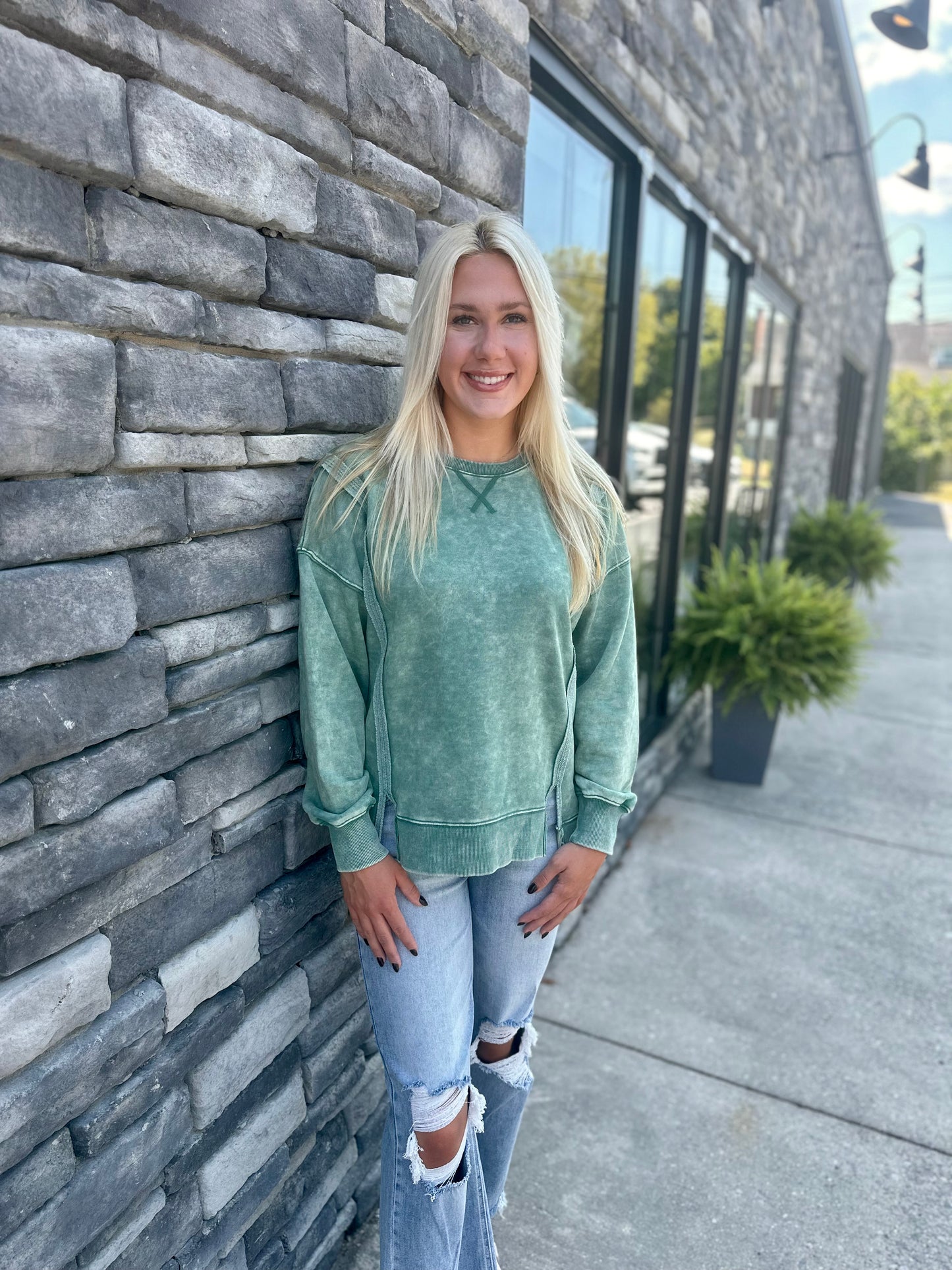 French Terry Knit Sweatshirt