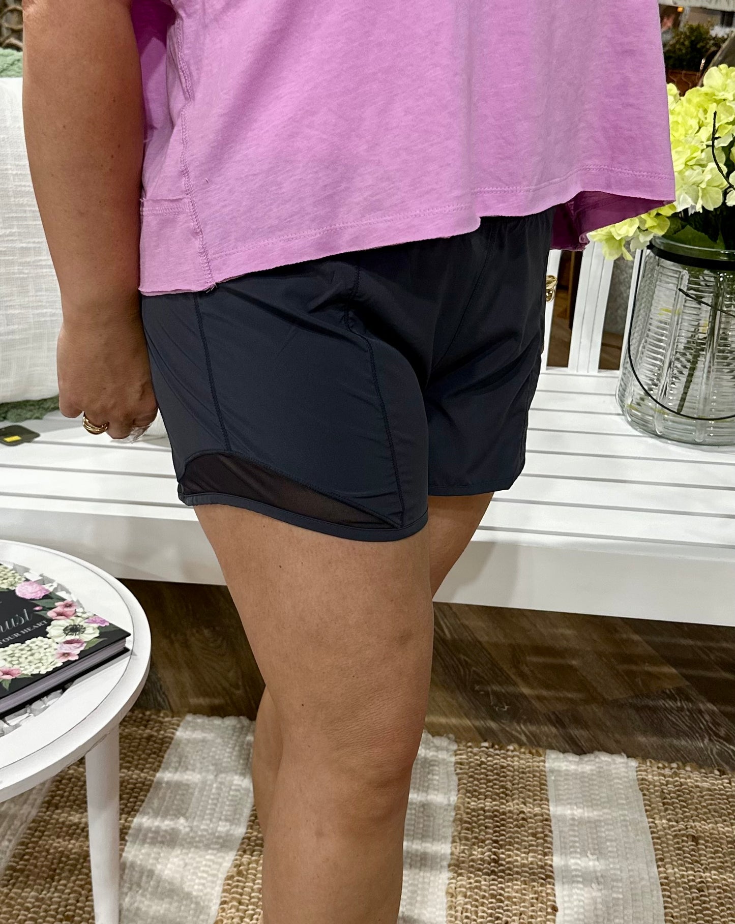 soft athletic shorts with mesh