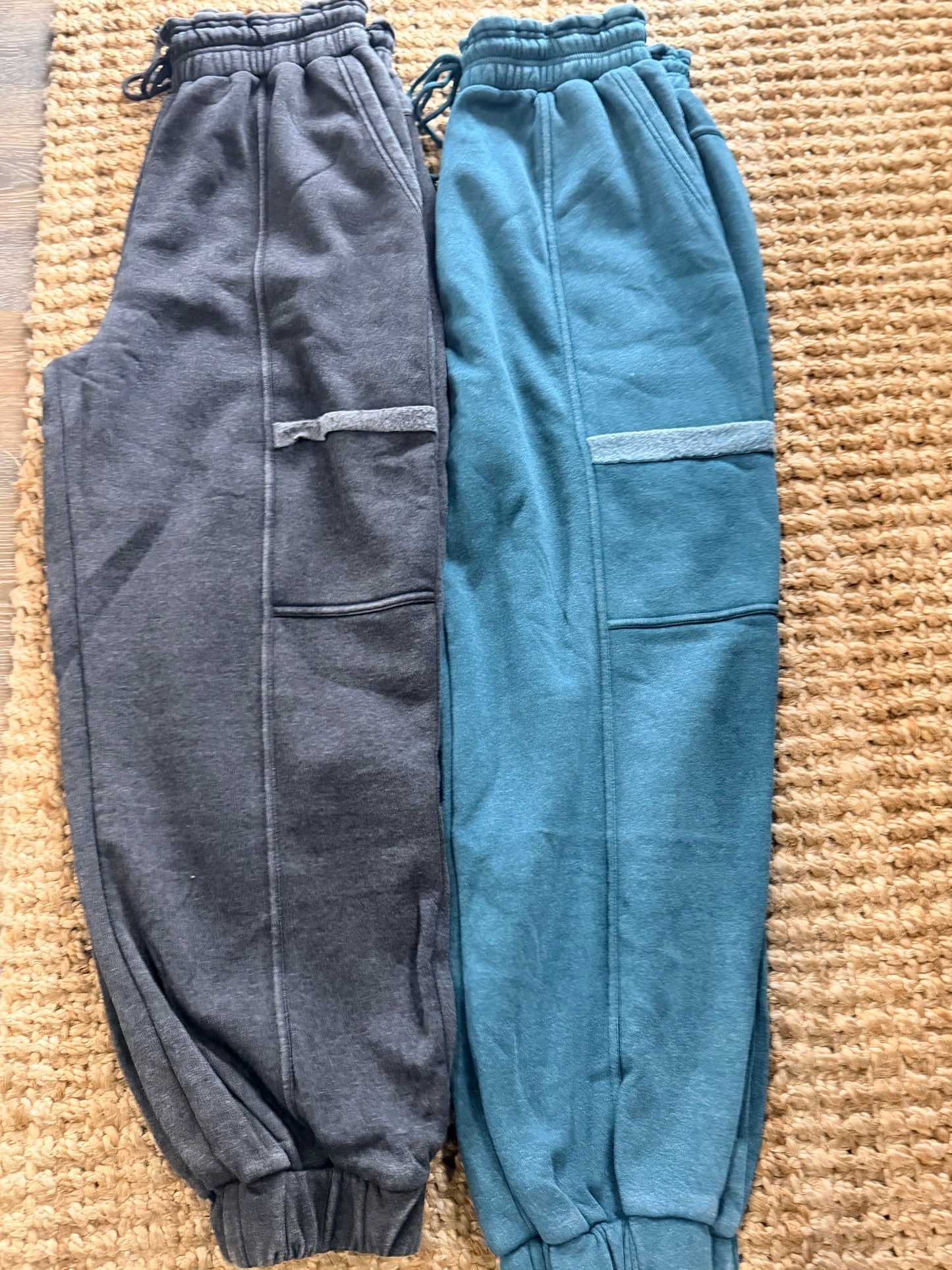 Ruffle Waist Burnout Jogger Pants