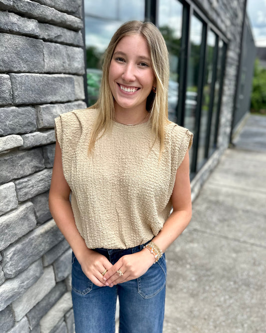 Round Neck Pleated Top