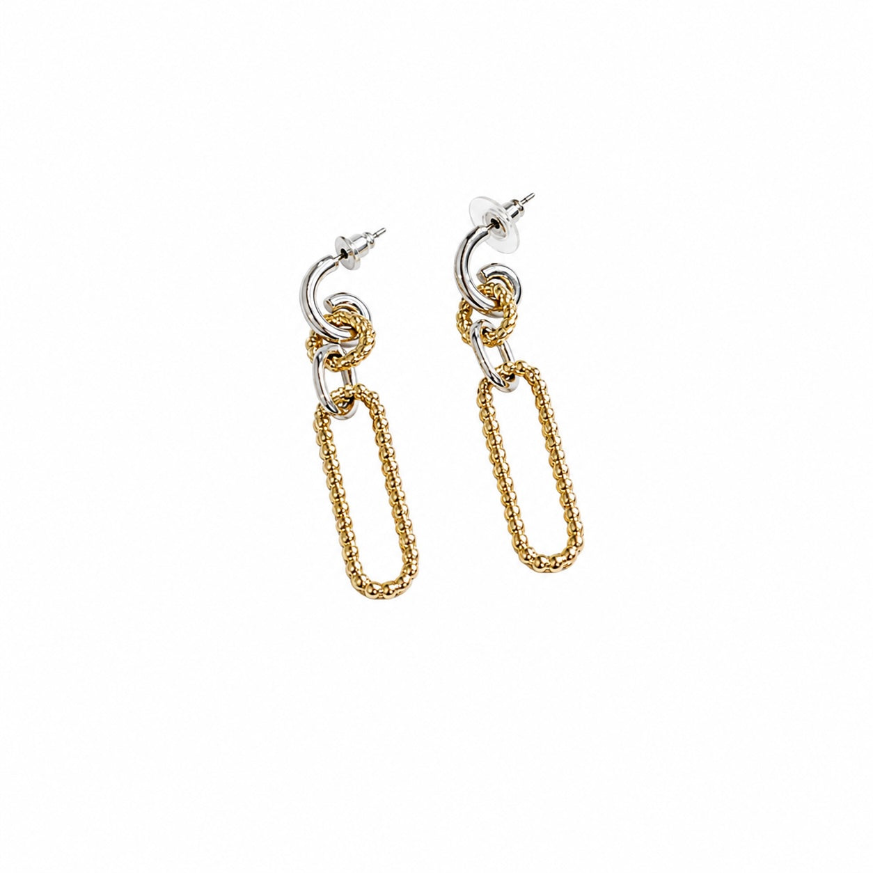 Gold & Silver Drop Earrings