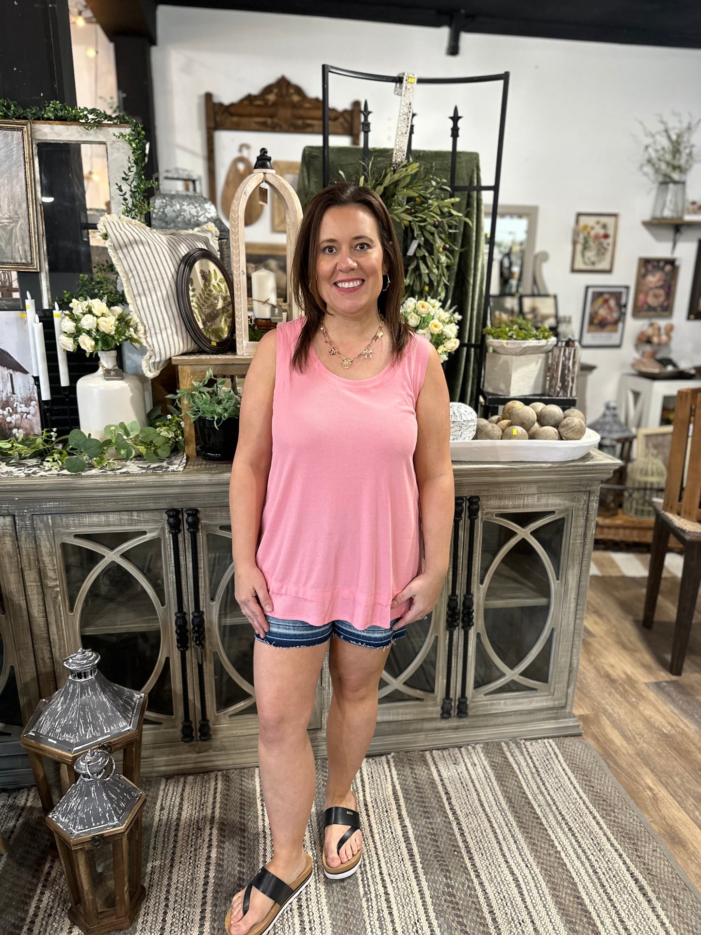 Ribbed and Raw Tank Top