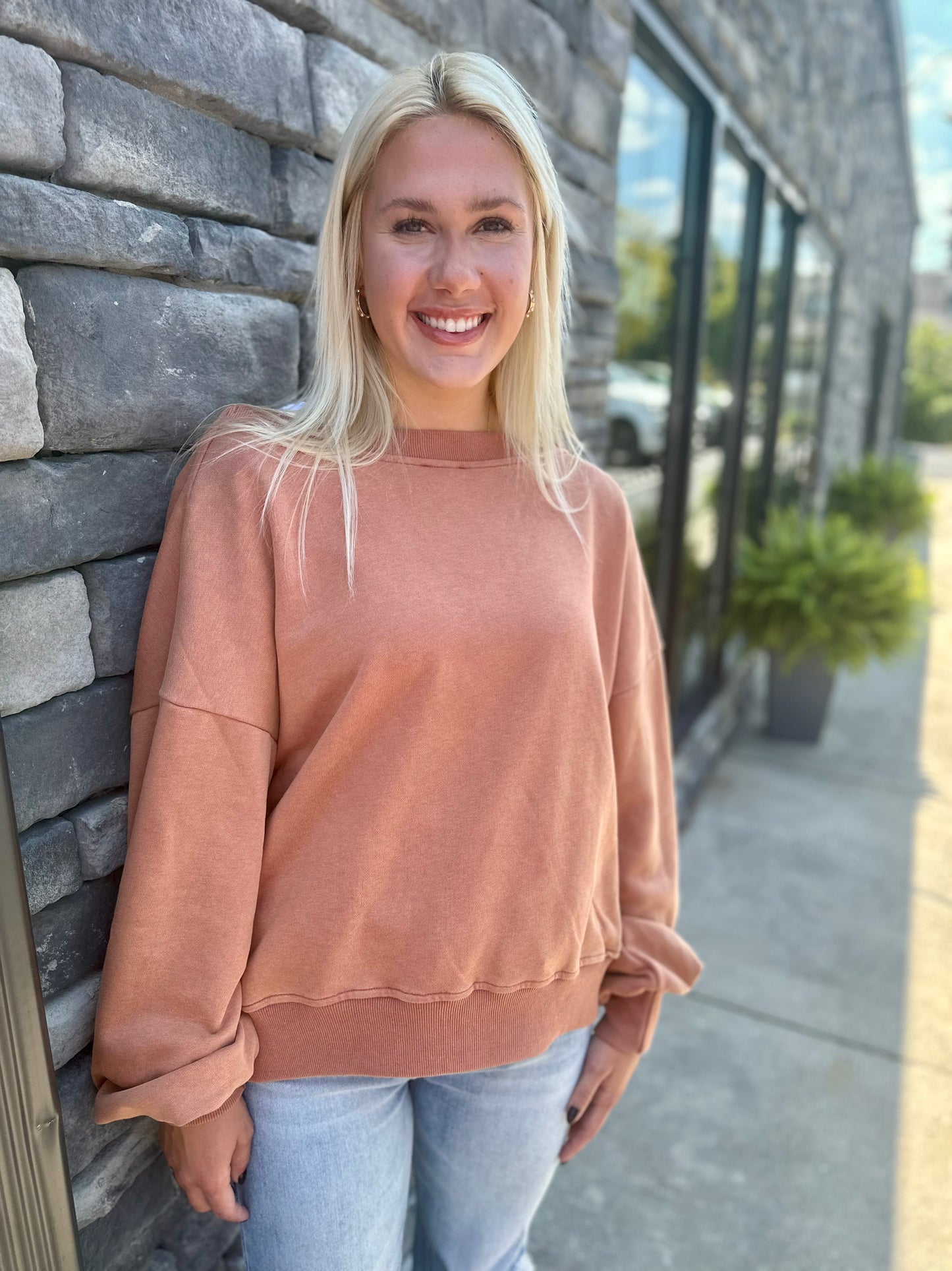 Oversized V-Cut Sweatshirt
