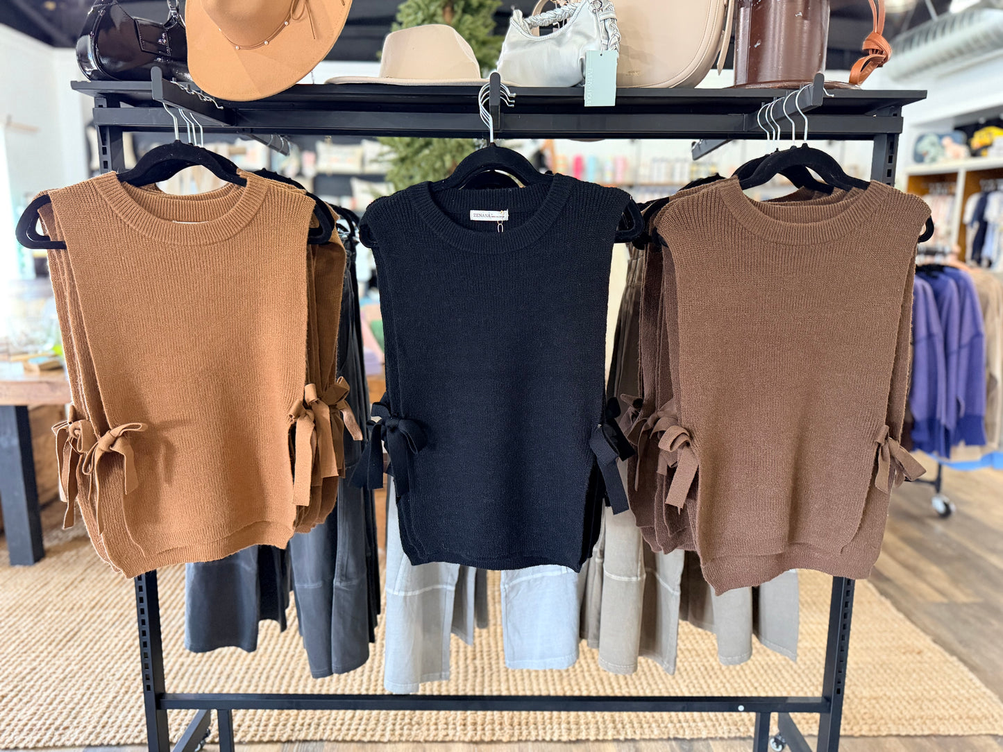 Side Tie Sweater Vest