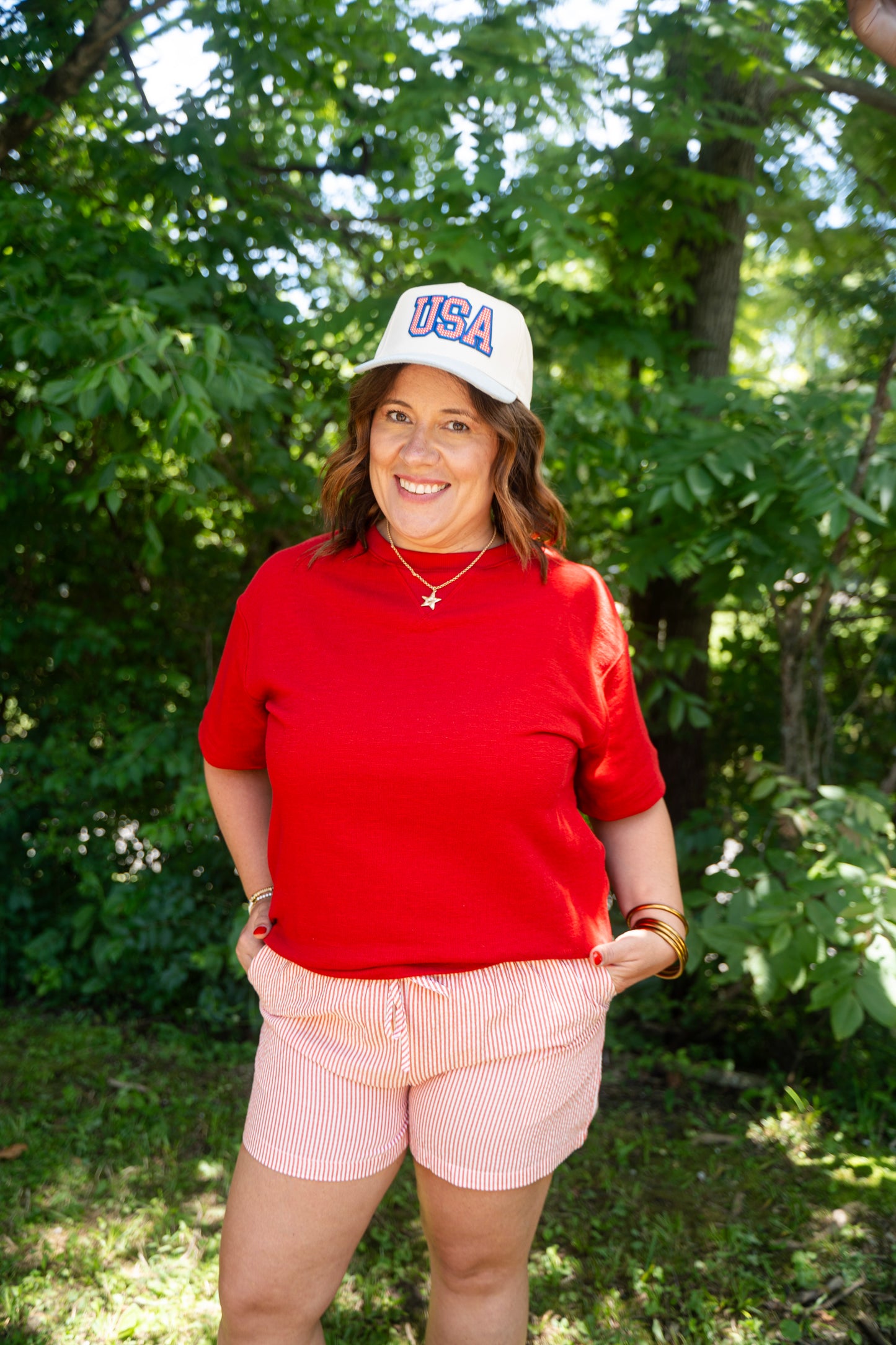 USA Flag Patch Denim Two-Tone Baseball Cap