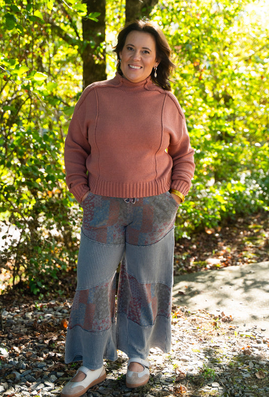 Terry Patchwork Pants