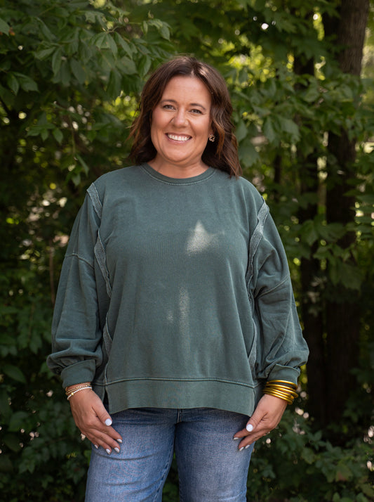 hunter green, sweatshirt, transition