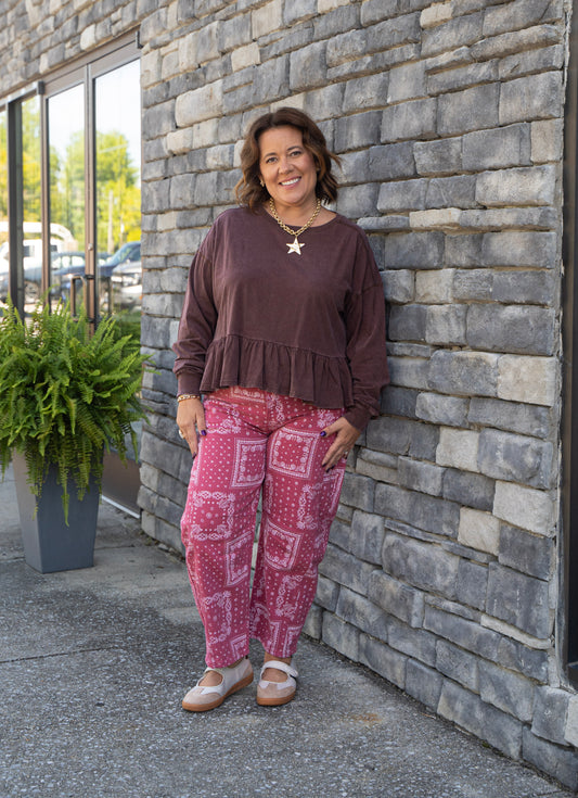 bandana barrel jeans