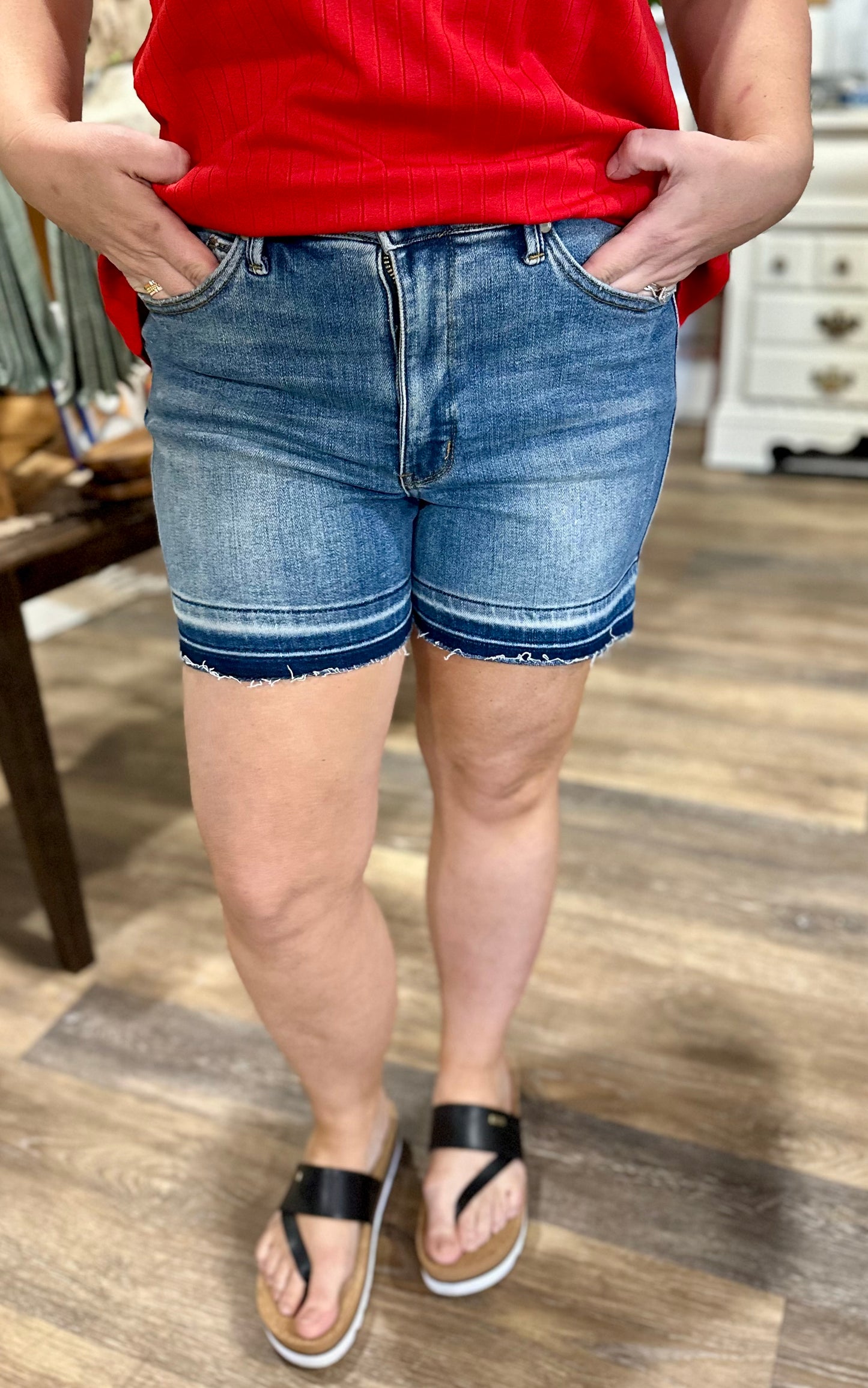 Mid Rise Tummy Control Shorts