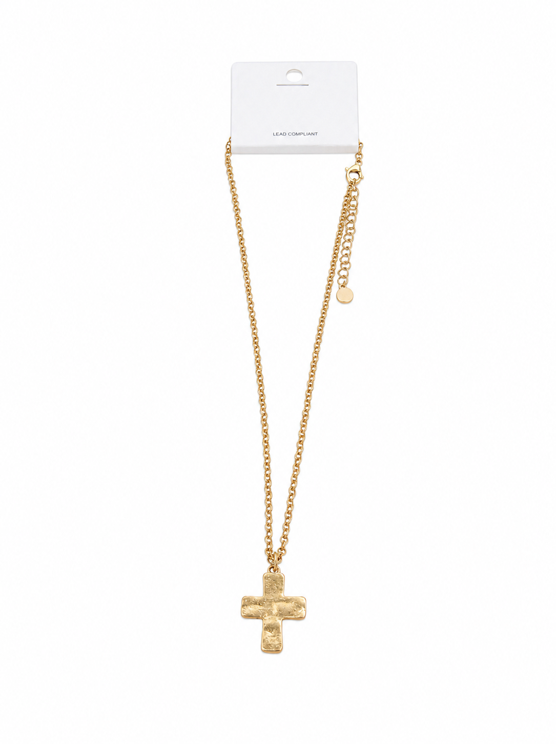 Hammered Cross Chain Necklace