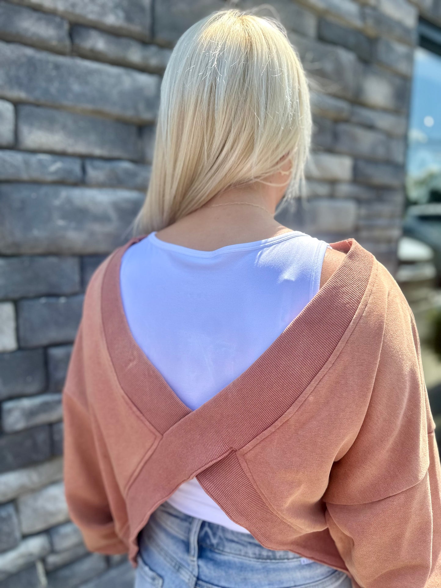 Oversized V-Cut Sweatshirt