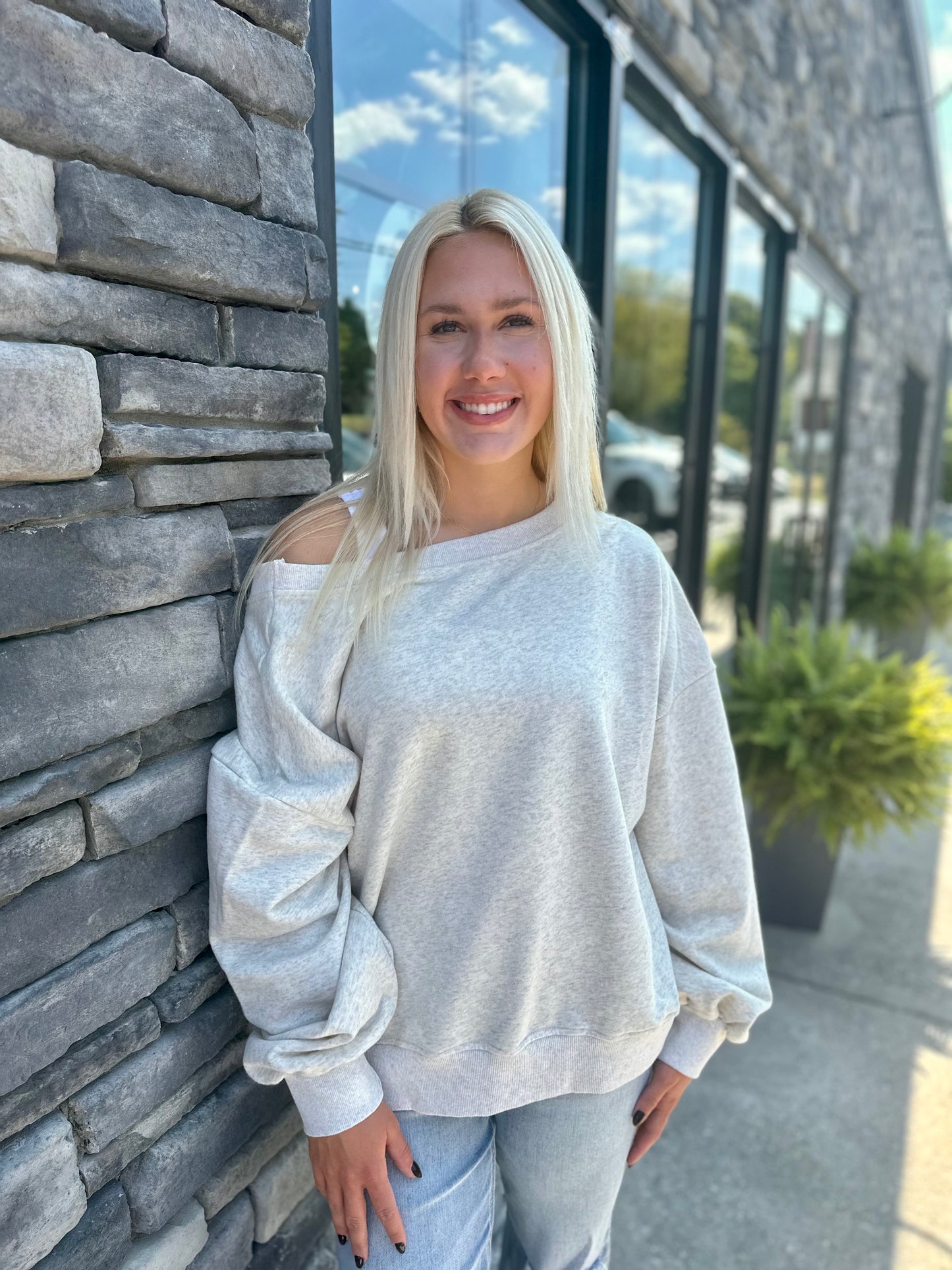 Oversized V-Cut Sweatshirt