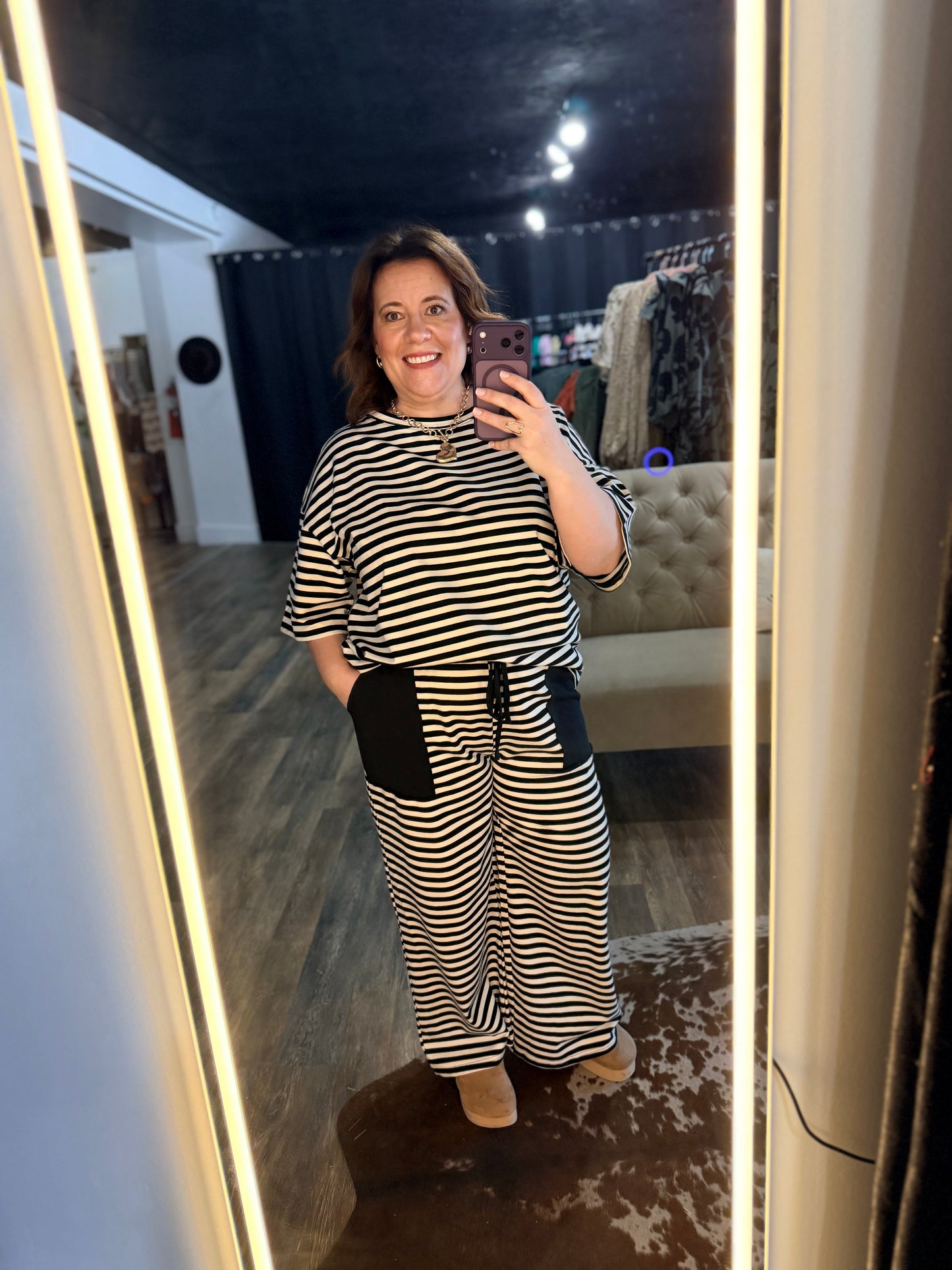 Striped Knit Lounge Set