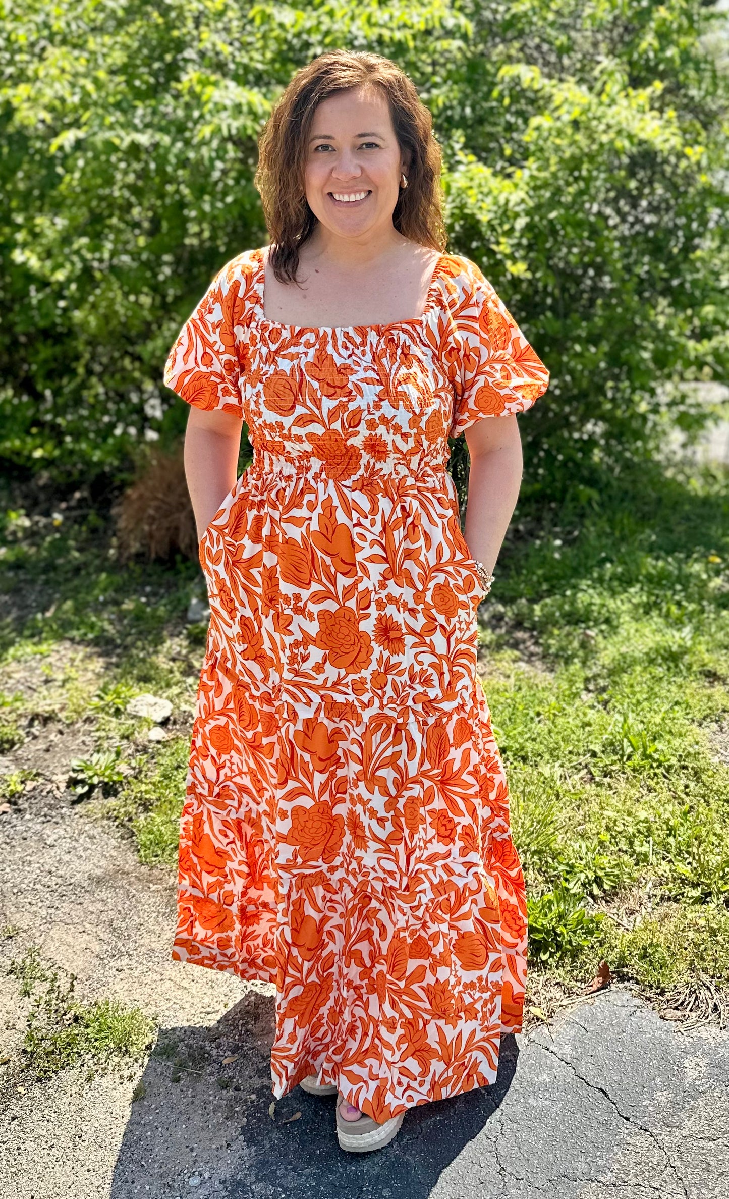 Orange in Bloom Maxi Dress