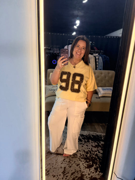 Oversized Varsity VNeck Tee