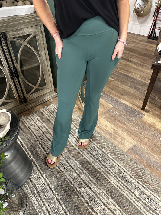 Recycled Butter Flared Leggings with Pockets