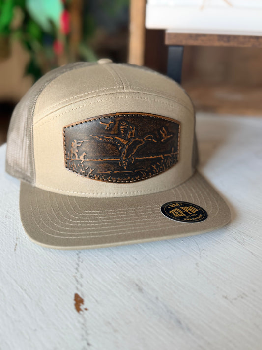 Outdoorsmen Leather Patch Cap