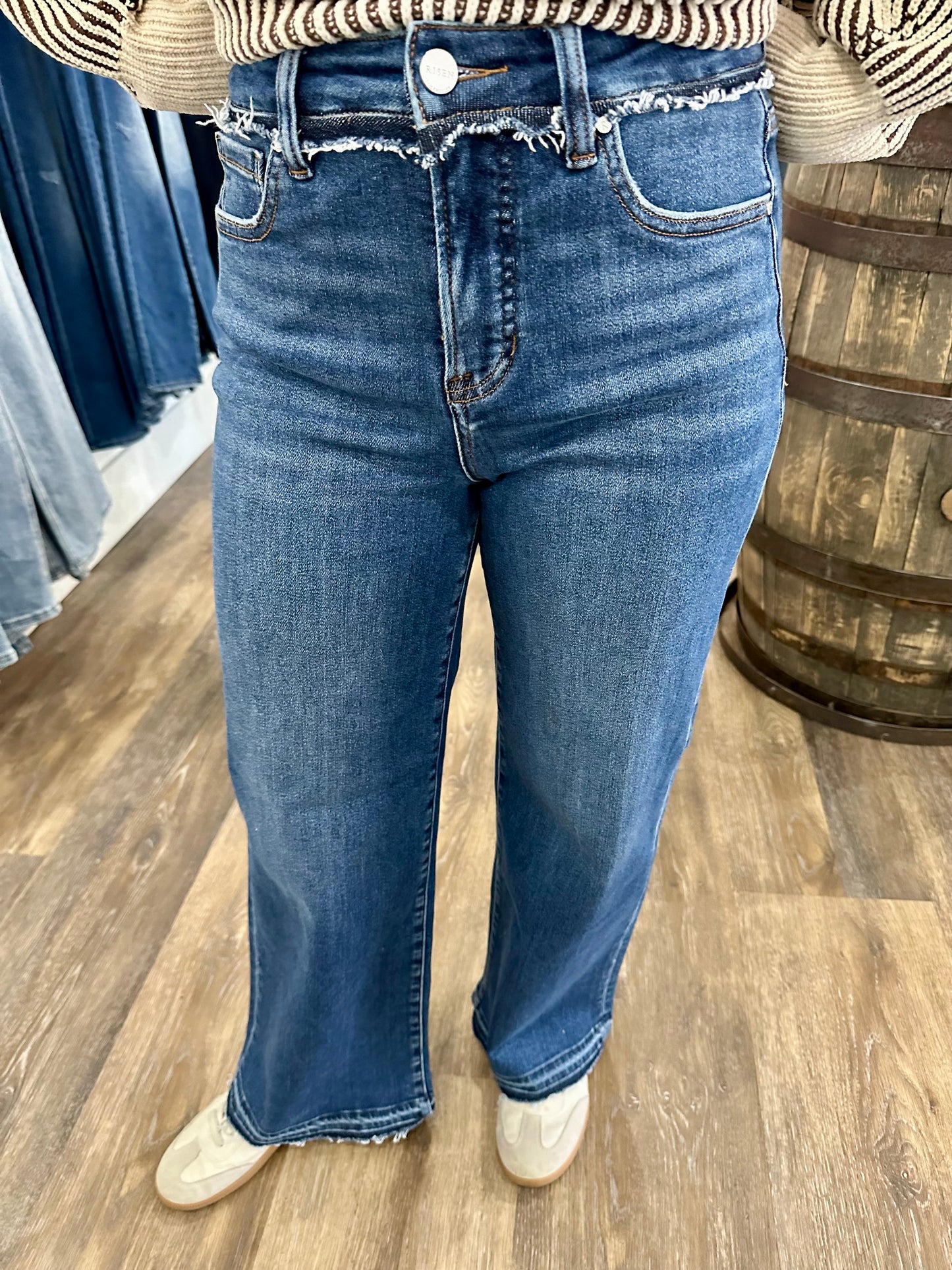 Released Hem Wide Ankle Jeans