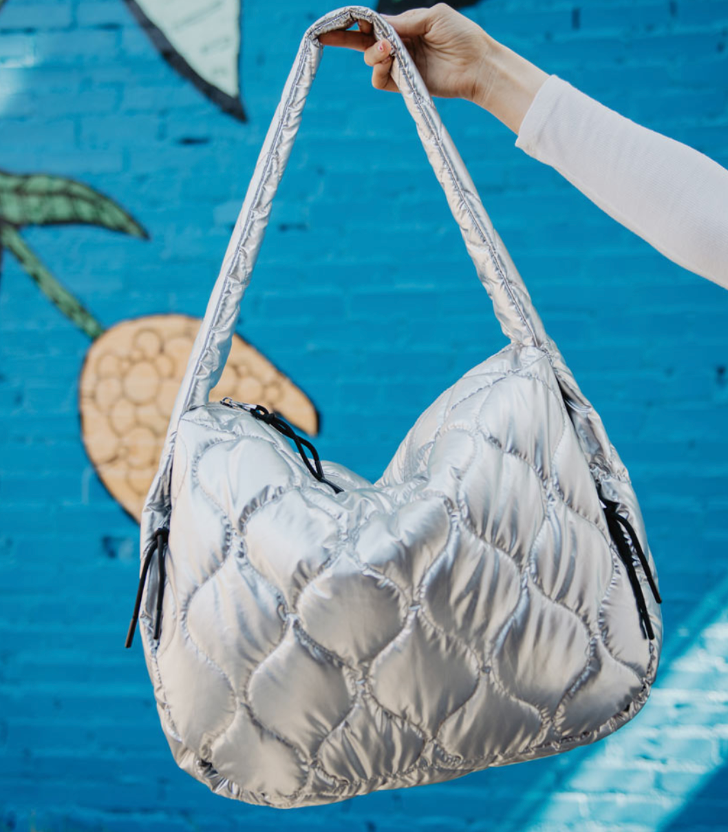 Wave Quilted Puffer Tote