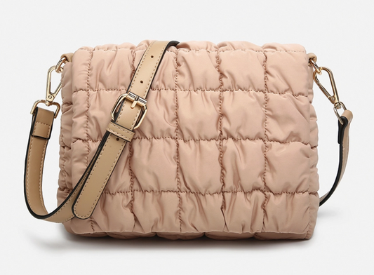 Tegan Quilted Nylon Crossbody w/ Snap Closure