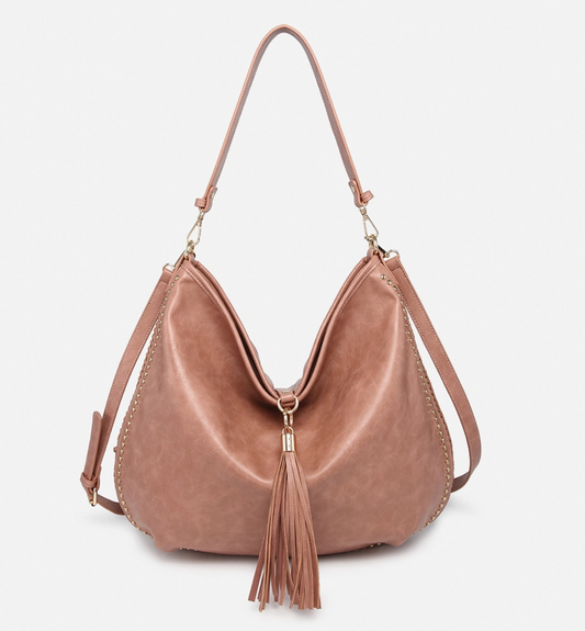 Demi Distressed Slouchy Hobo w/ Tassel