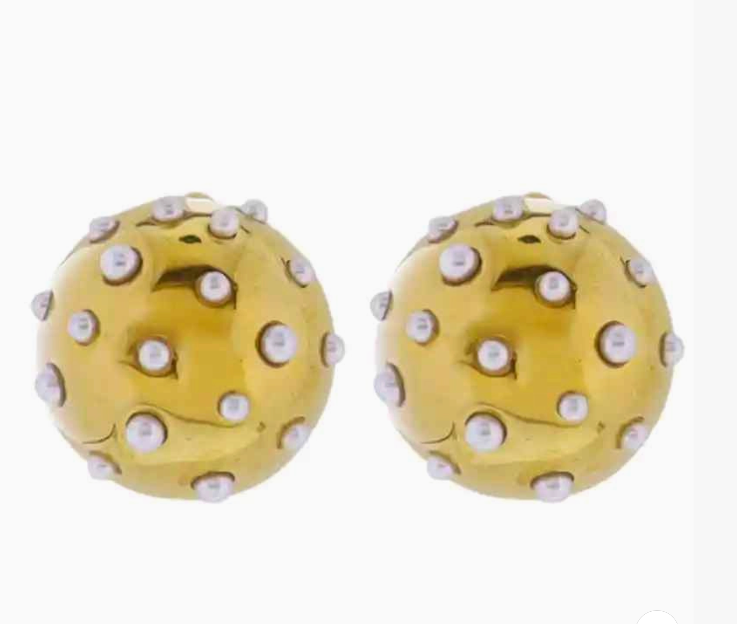 Gold Bubble Earring with Pearl Studs