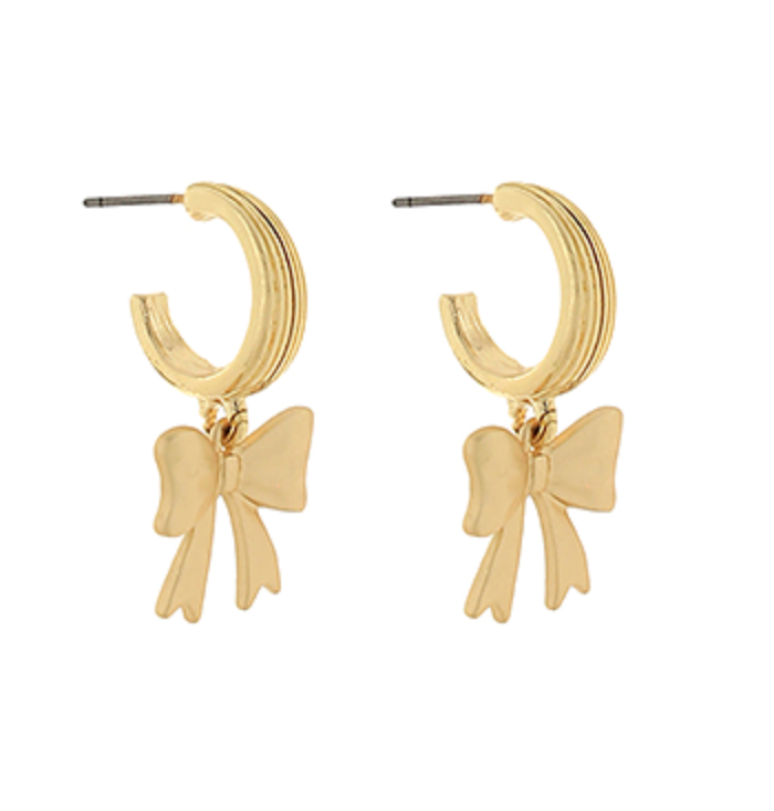 Textured Bow Dangle Earring
