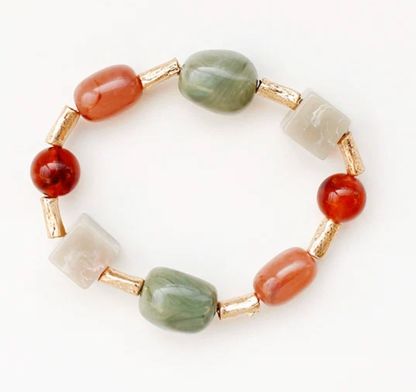 Fall Colors Gold Bar Bracelet