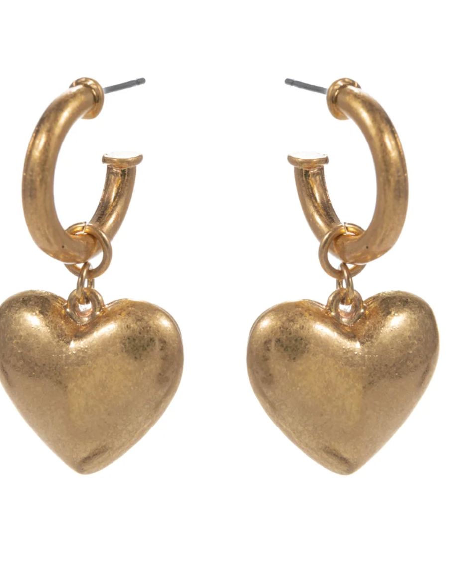 Puffy Heart Drop Earrings