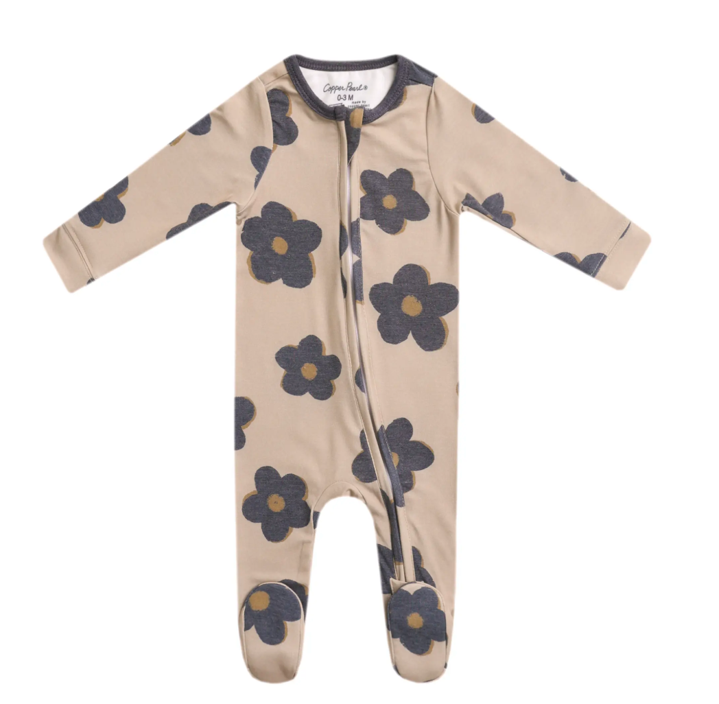 Copper Pearl Zip Up Footies