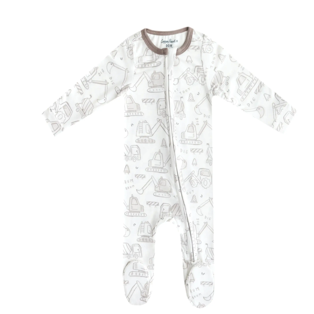 Copper Pearl Zip Up Footies