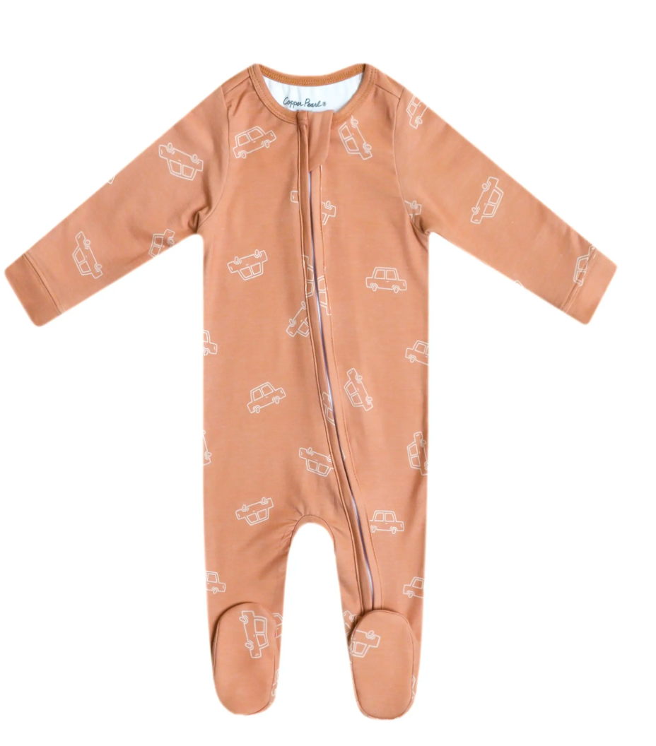 Copper Pearl Zip Up Footies