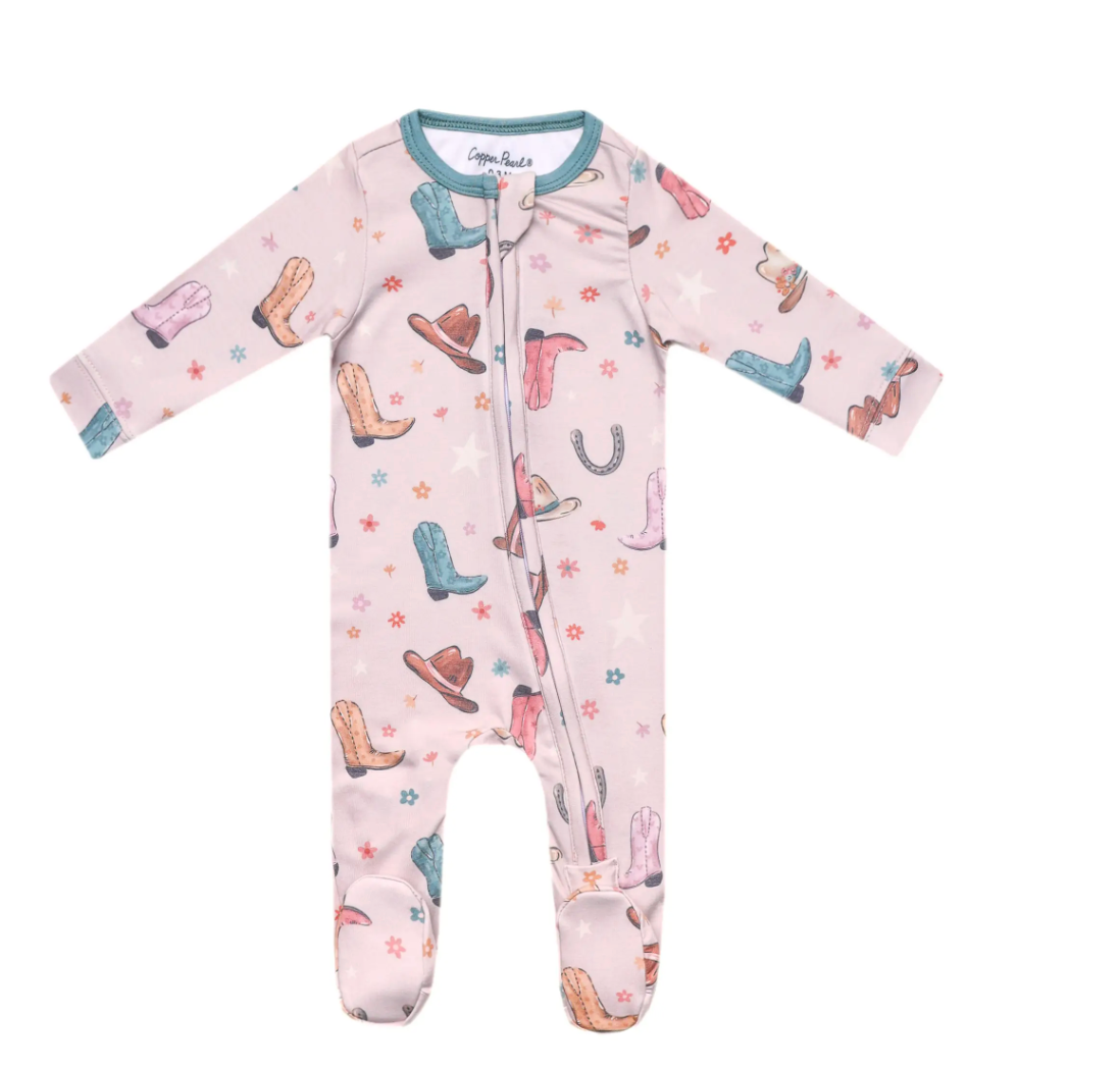 Copper Pearl Zip Up Footies