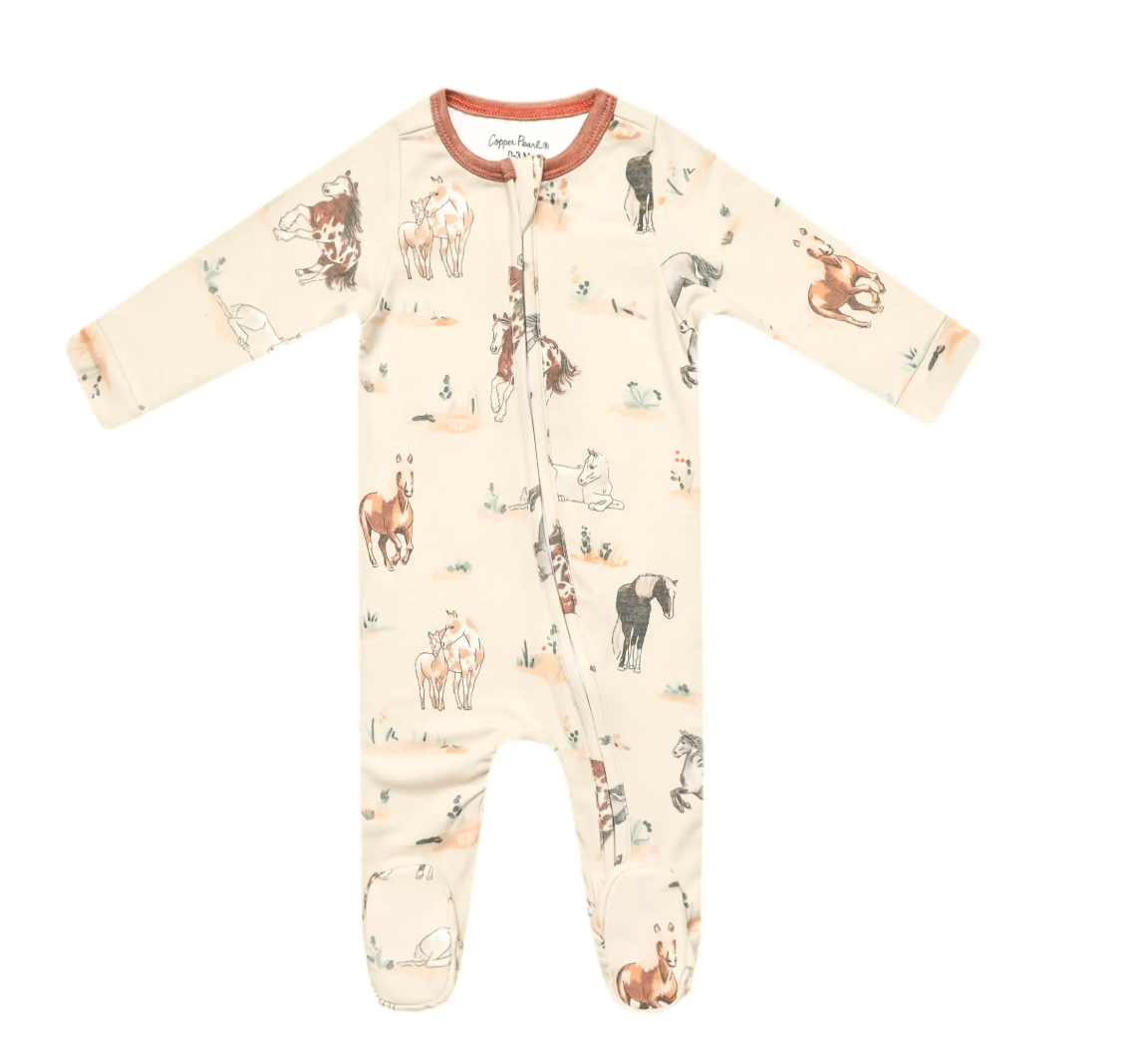 Copper Pearl Zip Up Footies