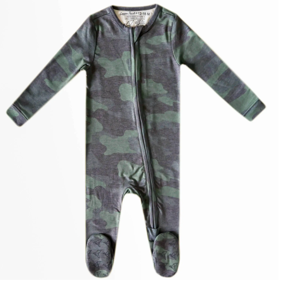Copper Pearl Zip Up Footies