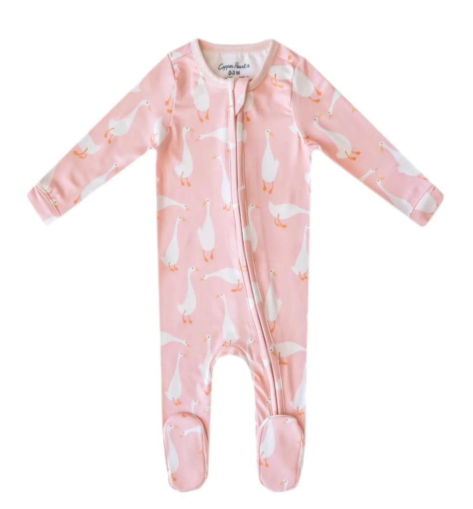 Copper Pearl Zip Up Footies