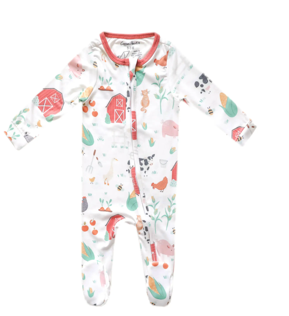 Copper Pearl Zip Up Footies