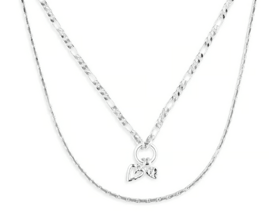 Double Heart Layered Necklace