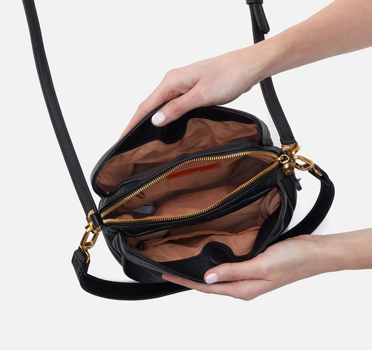 Starr Convertible Shoulder Bag in Pebbled Black by Hobo