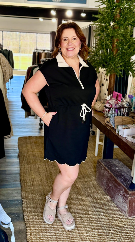 Scalloped in Scuba Dress