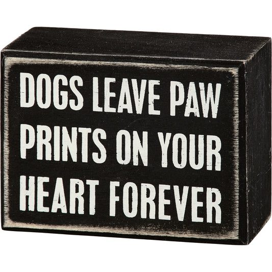 Dogs Paw Prints Box Sign