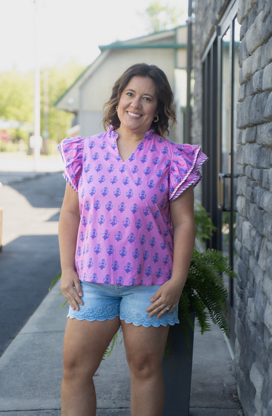 French Market Flutter Top