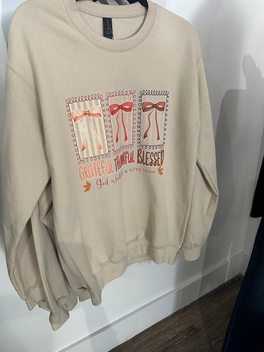 Grateful, Thankful & Blessed Crewneck Sweatshirt