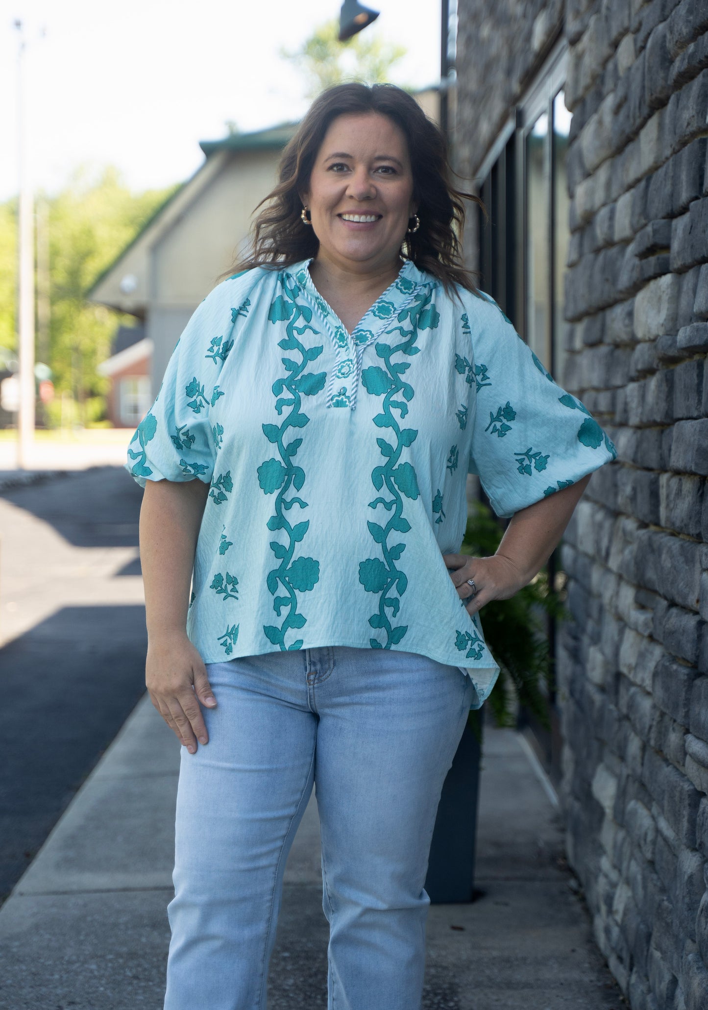 Seaglass Embroidered Top