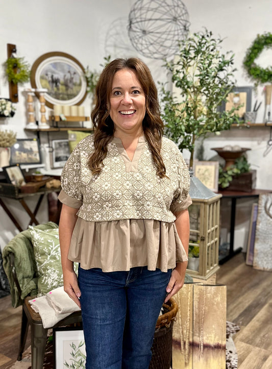 Floral Jacquard Top