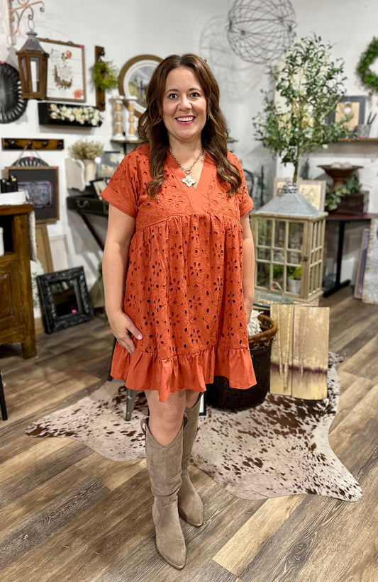 Fall Eyelet Dress