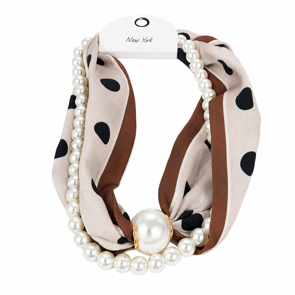 Layered Pearl Scarf Necklace